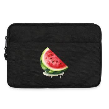 Aquarell-Wassermelone Scheibe - Laptoptasche 13" - Schwarz - Vorne