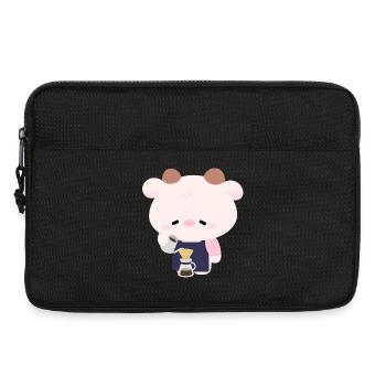 Kawaii Cow Barista  - Laptop bag 13" - black - Front