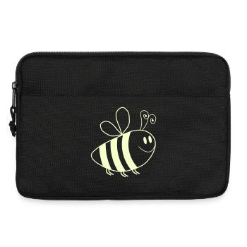 Motif des abeilles souriantes - Sacoche pour ordinateur portable 13 pouces - noir - Devant