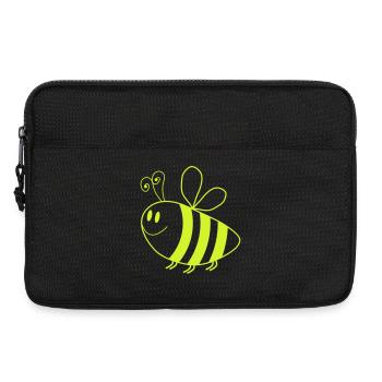Glowing Honey Bee – Neon Green Cartoon - Laptop bag 13" - black - Front