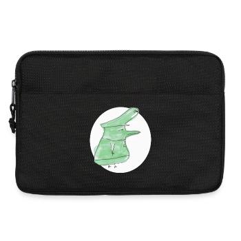 Green Dino-Hen in Hoodie - Laptop bag 13" - black - Front