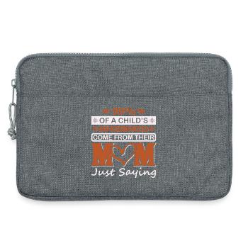 99 % Kinder-Großartigkeit kommt vom Mutter-Shirt - Laptoptasche 13" - Grau meliert - Vorne