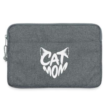 Cat Mom Katzenmama mit Katzenohren Design - Laptoptasche 13" - Grau meliert - Vorne