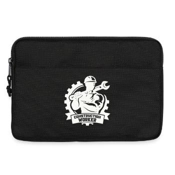 Strong construction worker with gears - Laptop bag 13" - black - Front