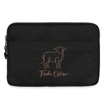 Frohe Ostern, Süßes Lämmchen Shirt, Socken, Mütze - Laptoptasche 13" - Schwarz - Vorne