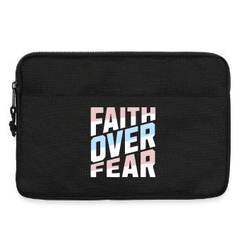 Faith Over Fear Pastell Christlich Inspirierend - Laptoptasche 13" - Schwarz - Vorne
