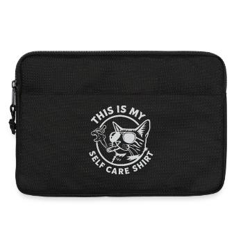 Mein Self-Care Katzenshirt - Laptoptasche 13" - Schwarz - Vorne