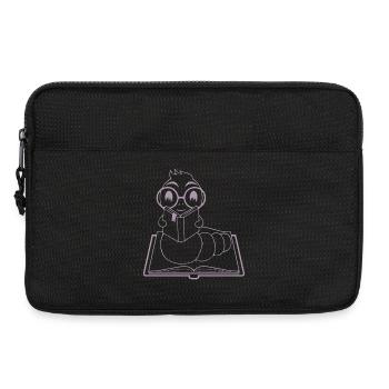 Silhouette de nerd de lecteur minimaliste - Sacoche pour ordinateur portable 13 pouces - noir - Devant