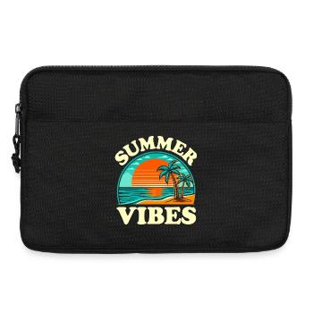 Palm Tree Summer and Sunset Vibes - Laptop bag 13" - black - Front