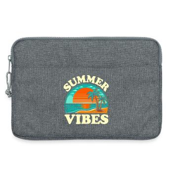 Vibes Été Palmier et Coucher Soleil - Sacoche pour ordinateur portable 13 pouces - gris chiné - Devant