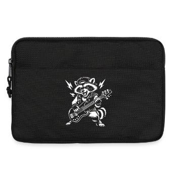 Raccoon jouant de la basse - Sacoche pour ordinateur portable 13 pouces - noir - Devant