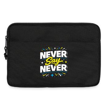 Never Say Never Typografie-Burst - Laptoptasche 13" - Schwarz - Vorne
