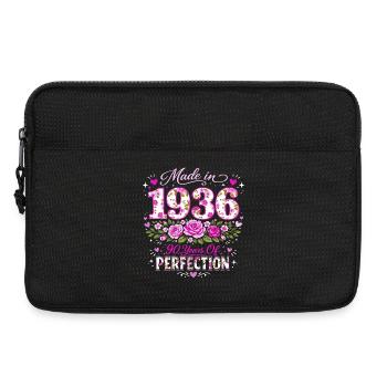Geschenk zum 90. Geburtstag der Frau – Blumengeburtstag 1936 - Laptoptasche 13" - Schwarz - Vorne