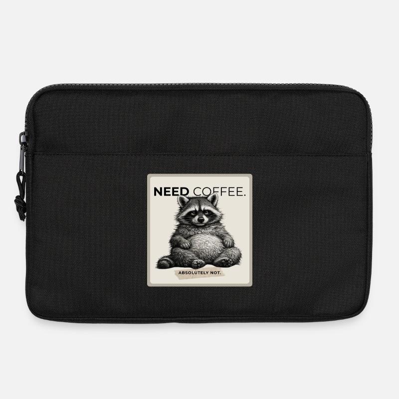 Need Coffee Funny Raccoon - Laptoptasche 13" - Schwarz