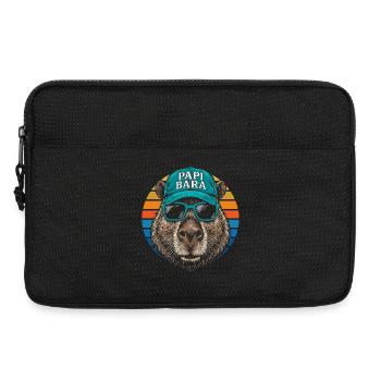 Biber mit Retro Cap und Sonnenbrille - Laptoptasche 13" - Schwarz - Vorne