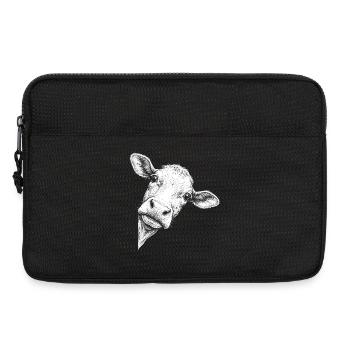 Lustige peeking Kuh - Laptoptasche 13" - Schwarz - Vorne