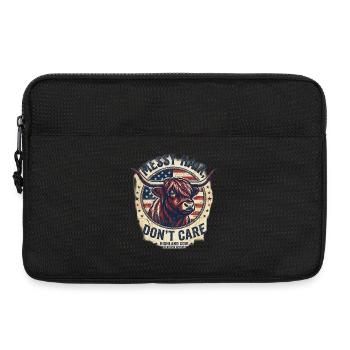 Messy Hair Highland Cow Americana - Laptoptasche 13" - Schwarz - Vorne
