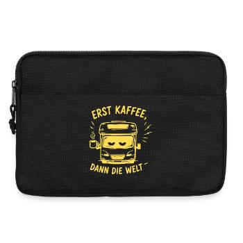 Erst Kaffee, Dann Die Welt - Laptoptasche 13" - Schwarz - Vorne