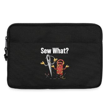 Sew What Lustiges Nähmaschinen Motiv - Laptoptasche 13" - Schwarz - Vorne
