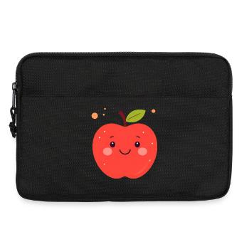 Pomme Kawaii rouge drôle – Fruit mignon - Sacoche pour ordinateur portable 13 pouces - noir - Devant