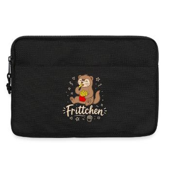 Frittchen - Frettchen mit Fritten - Pommes Frites - Laptoptasche 13" - Schwarz - Vorne