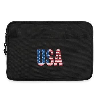 Patriotic USA Flag Distressed Print - Laptop bag 13" - black - Front