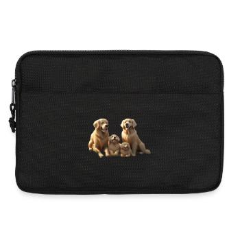 Portrait des chiots de la famille dorée - Sacoche pour ordinateur portable 13 pouces - noir - Devant