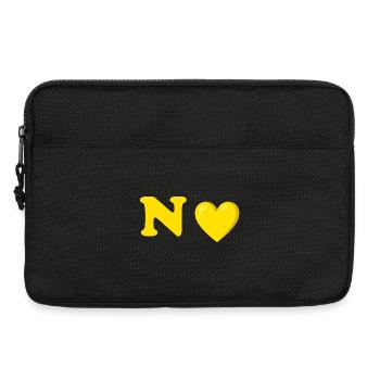 Yellow heart letter design - Laptop bag 13" - black - Front