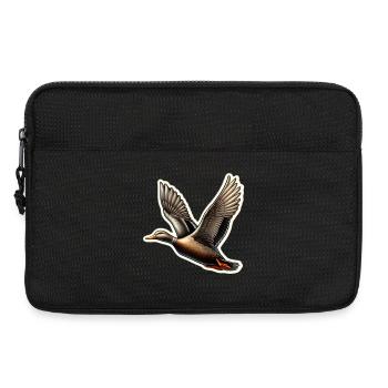 Ente im Flug – Detailzeichnung - Laptoptasche 13" - Schwarz - Vorne