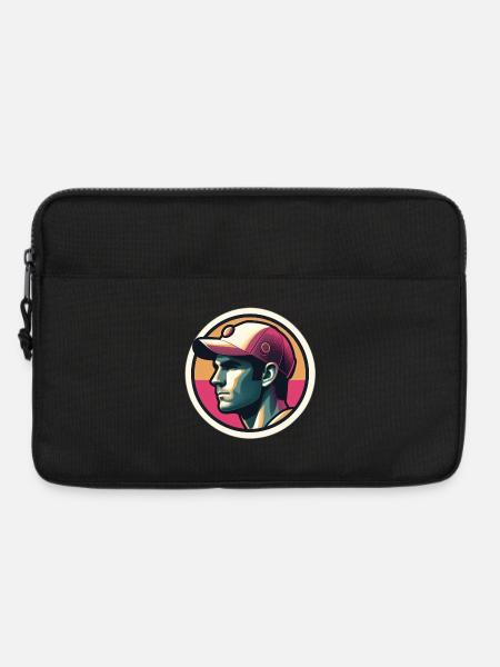 Mann mit Tennismütze in Pastell - Laptoptasche 13" - Schwarz