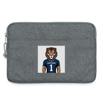 Tiger Mascot Jersey Print - Laptop bag 13" - heather grey - Front
