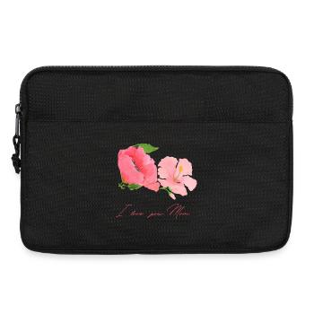 Fête des Mères Motif Fleurs Flower Power - Sacoche pour ordinateur portable 13 pouces - noir - Devant