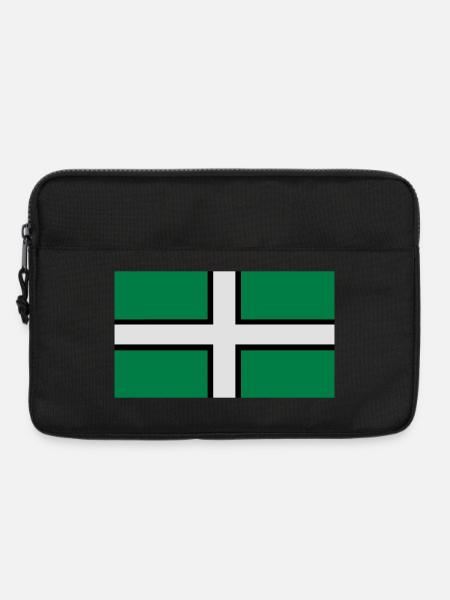 Saint Petroc's Flag - Flag of Devon - Laptop bag 13" - black