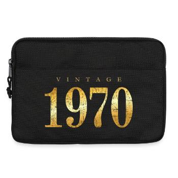 Millésime 1970 (antique jaune d’or) anniversaire - Sacoche pour ordinateur portable 13 pouces - noir - Devant