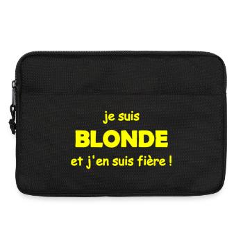 fière d être blonde - Sacoche pour ordinateur portable 13 pouces - noir - Devant