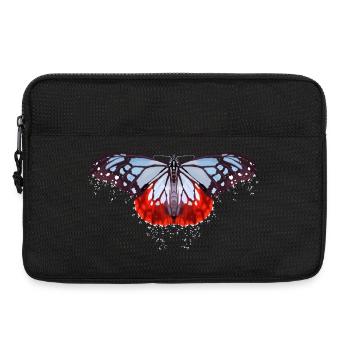 Schmetterling mit blauen und roten Flecken - Laptoptasche 13" - Schwarz - Vorne