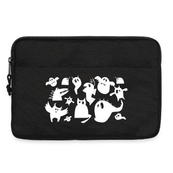 Monstres effrayants mignons - Halloween - Sacoche pour ordinateur portable 13 pouces - noir - Devant