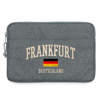 Frankfurt Germany Vintage Flag Tee - Laptop bag 13" - heather grey - Front