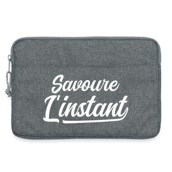 Savoure l'instant - Sacoche pour ordinateur portable 13 pouces - gris chiné - Devant