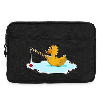 Duck Angler Fishing Rod Fishing - Laptop bag 13" - black - Front