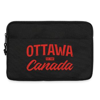 Ottawa Canada Retro Script Red - Laptop bag 13" - black - Front