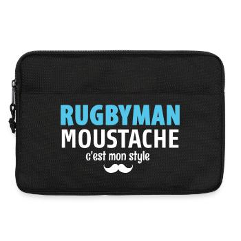 Rugby Moustache Style Statement - Sacoche pour ordinateur portable 13 pouces - noir - Devant