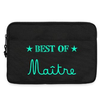 MERCI. MERCI MAÎTRE. CADEAU MAÎTRE. VACANCES. ÉTÉ. - Sacoche pour ordinateur portable 13 pouces - noir - Devant