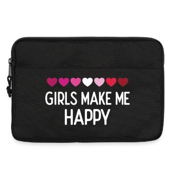 Mois de la fierté LGBTQ - Les filles me rendent heureux - Sacoche pour ordinateur portable 13 pouces - noir - Devant
