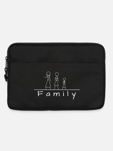 Strichmännchenfamilie - Laptoptasche 13" - Schwarz