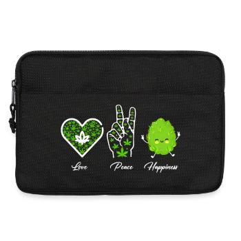 Love, Peace and Happiness - Laptoptasche 13" - Schwarz - Vorne