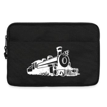 Croquis de locomotive à vapeur - Sacoche pour ordinateur portable 13 pouces - noir - Devant