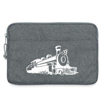 Dampflokomotive Skizze - Laptoptasche 13" - Grau meliert - Vorne