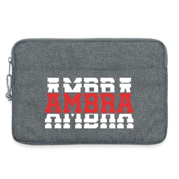 t-shirt ambre t-shirt idée cadeau texte empilé - Sacoche pour ordinateur portable 13 pouces - gris chiné - Devant