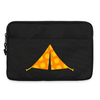 Zelt Muster Blumen gelb Camping Camper Outdoor Fan - Laptoptasche 13" - Schwarz - Vorne